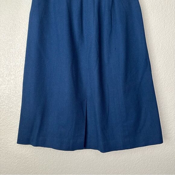 Young Pendleton 100% Virgin Wool Girls Navy Blue Midi Skirt - Picture 3 of 11